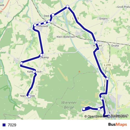 7029 bus Line Map