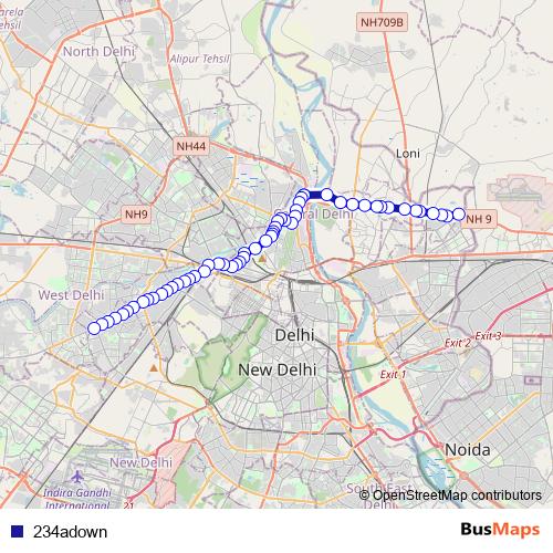 234adown bus Line Map