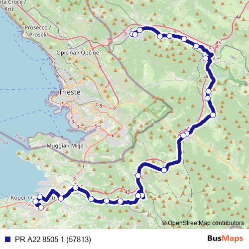PR A22 8505 1 (57813) bus Line Map