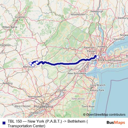 TBL 150 bus Line Map