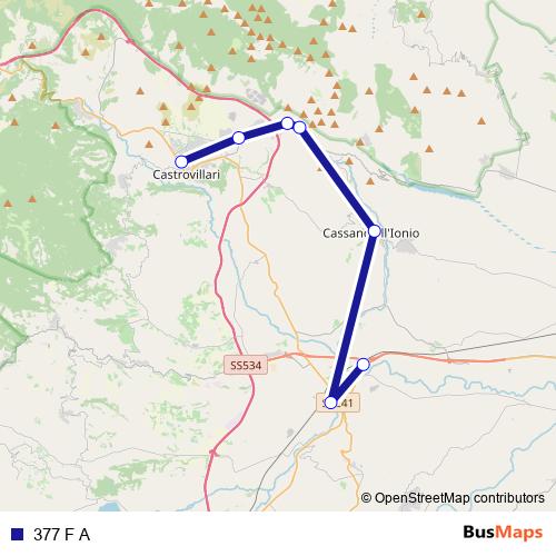 377 F A bus Line Map