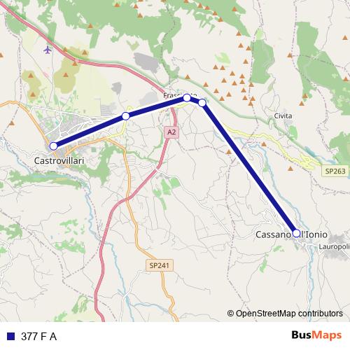377 F A bus Line Map