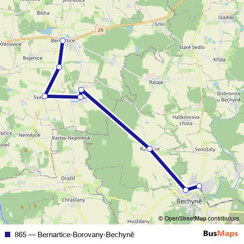 865 bus Line Map