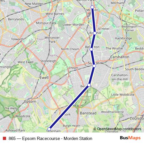 865 bus Line Map