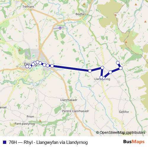 76H bus Line Map