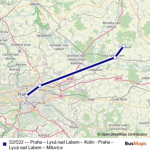 S2/S22 rail Line Map