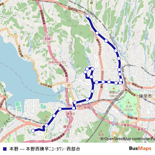 本野 bus Line Map
