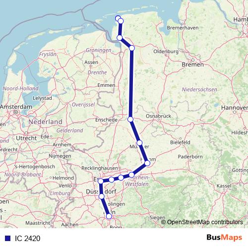 IC 2420 rail Line Map
