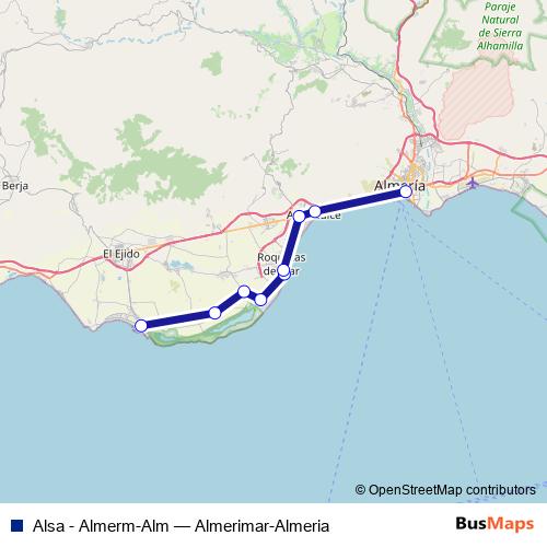 Alsa - Almerm-Alm bus Line Map