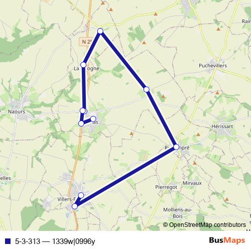 5-3-313 bus Line Map