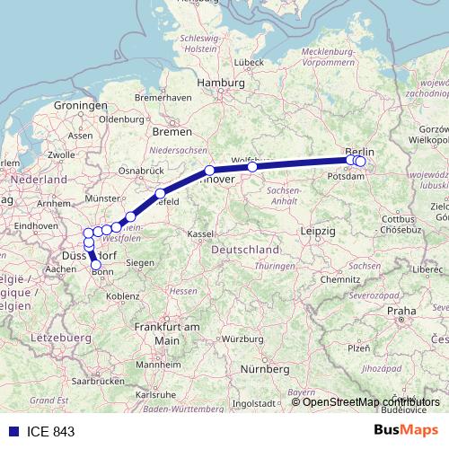 ICE 843 rail Line Map