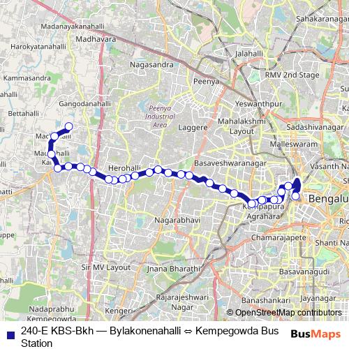 240-E KBS-Bkh bus Line Map