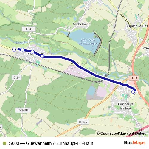 S600 bus Line Map