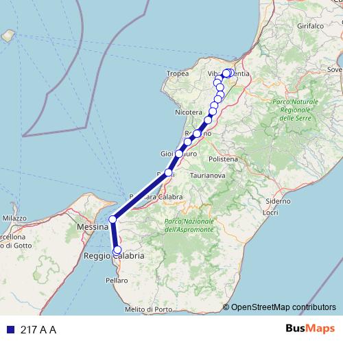 217 A A bus Line Map
