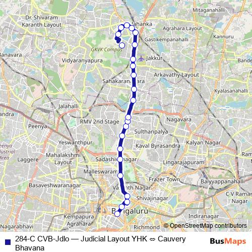 284-C CVB-Jdlo bus Line Map