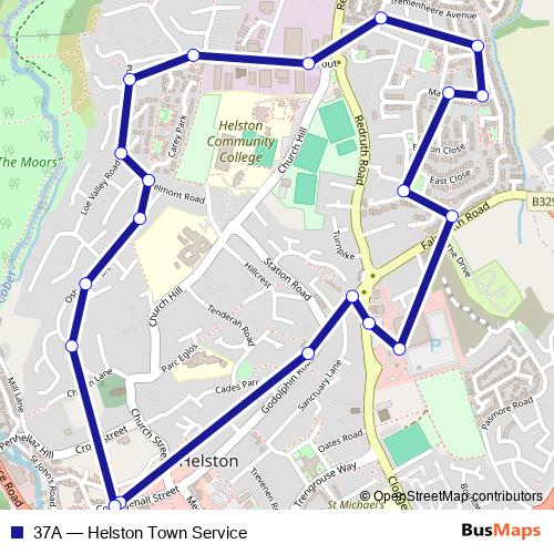 37A bus Line Map