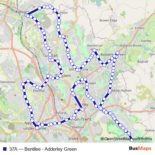 37A bus Line Map