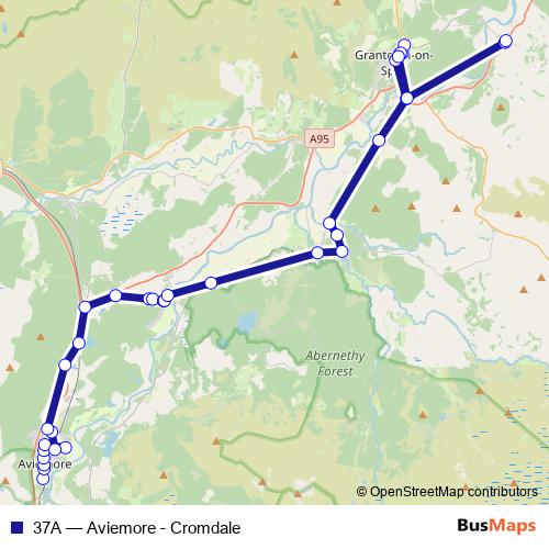 37A bus Line Map