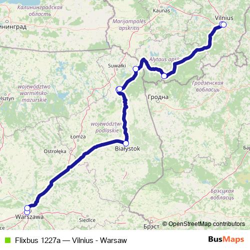 Flixbus 1227a bus Line Map