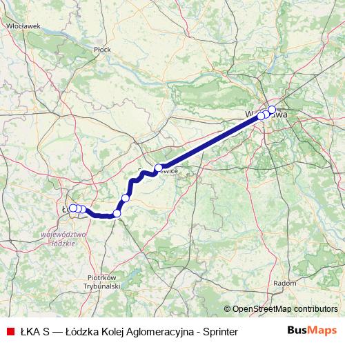 ŁKA S rail Line Map