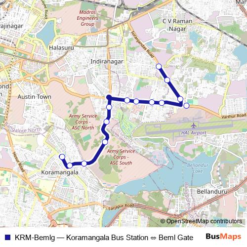 KRM-Bemlg bus Line Map