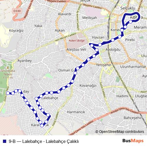 9-B bus Line Map