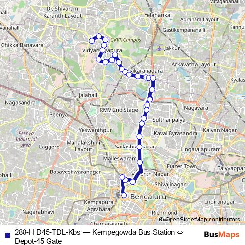 288-H D45-TDL-Kbs bus Line Map
