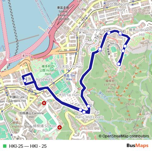 HKI-25 bus Line Map
