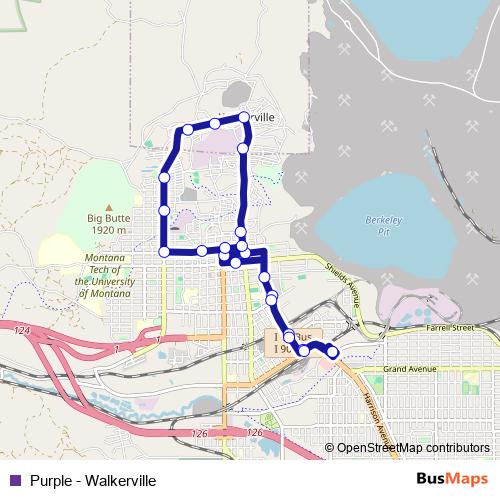 Purple - Walkerville bus Line Map