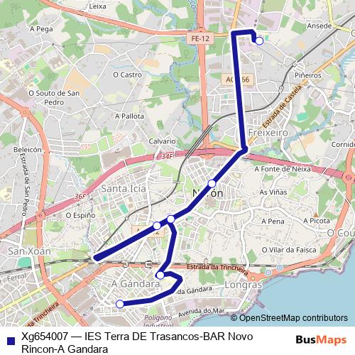 Xg654007 bus Line Map