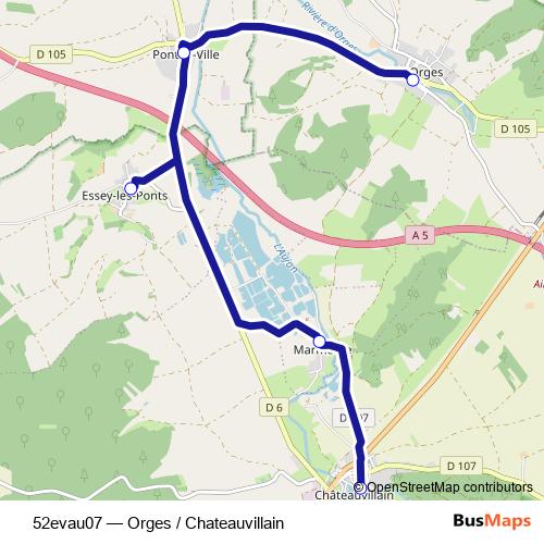 52evau07 bus Line Map