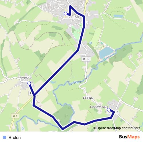 Brulon bus Line Map