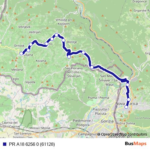 PR A18 6256 0 (61128) bus Line Map