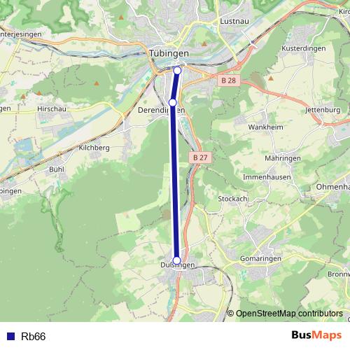 Rb66 bus Line Map