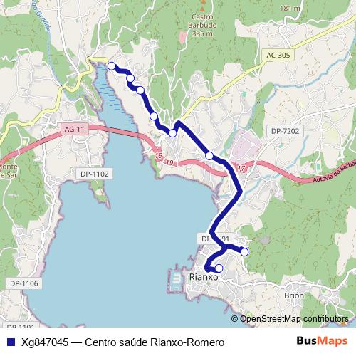 Xg847045 bus Line Map
