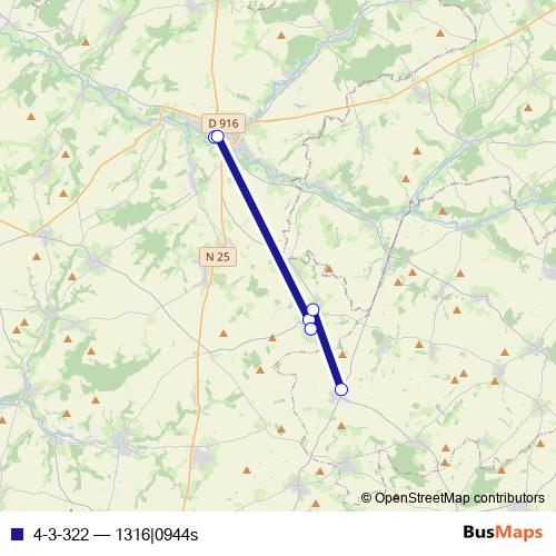4-3-322 bus Line Map