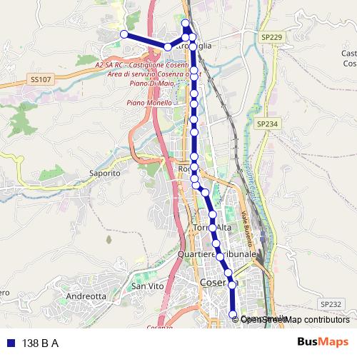 138 B A bus Line Map