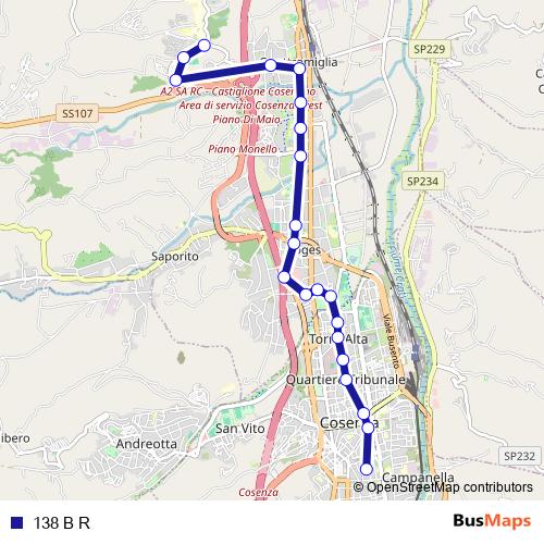 138 B R bus Line Map