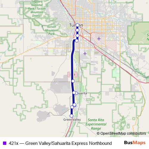 421x bus Line Map