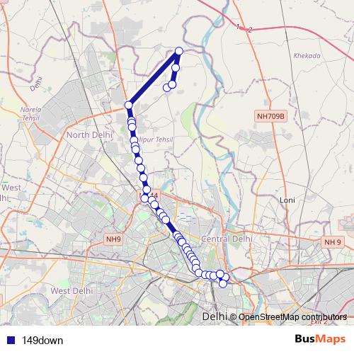 149down bus Line Map