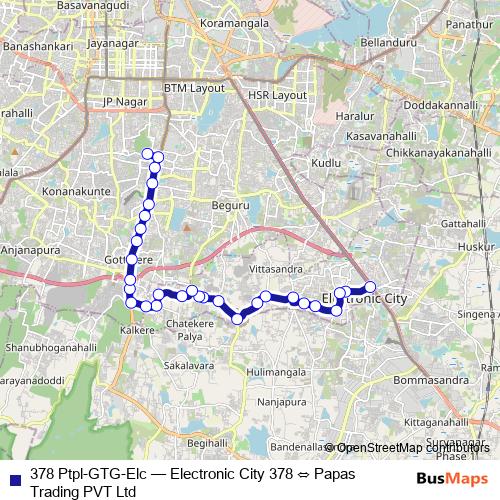 378 Ptpl-GTG-Elc bus Line Map