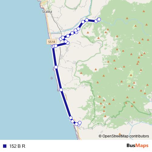 152 B R bus Line Map