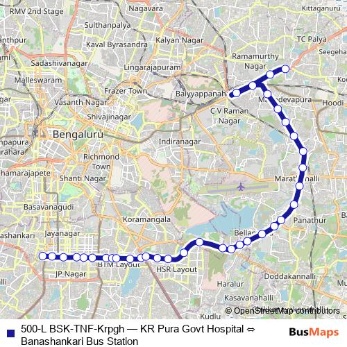 500-L BSK-TNF-Krpgh bus Line Map