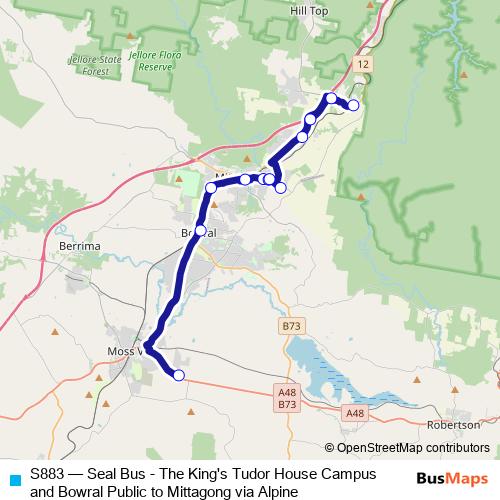 S883 bus Line Map
