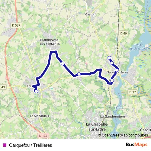 Carquefou / Treillieres bus Line Map