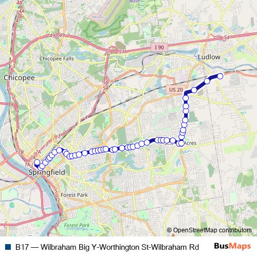 B17 bus Line Map