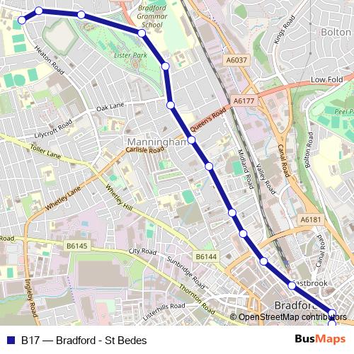 B17 bus Line Map