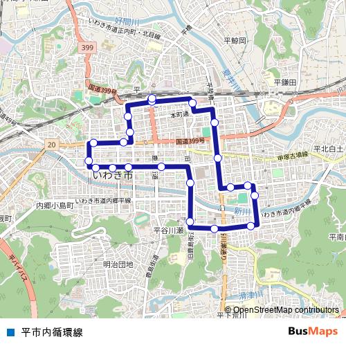 Taira City Loop Line bus Line Map