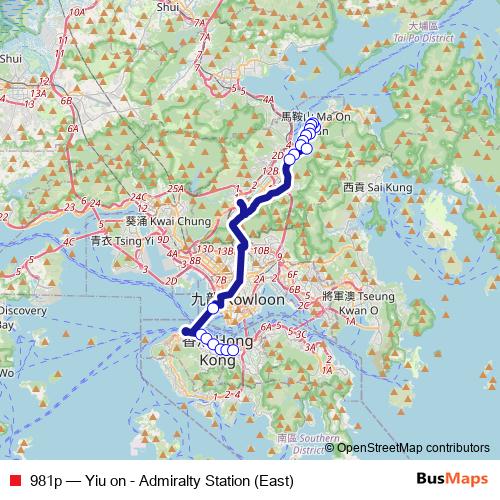 981p bus Line Map