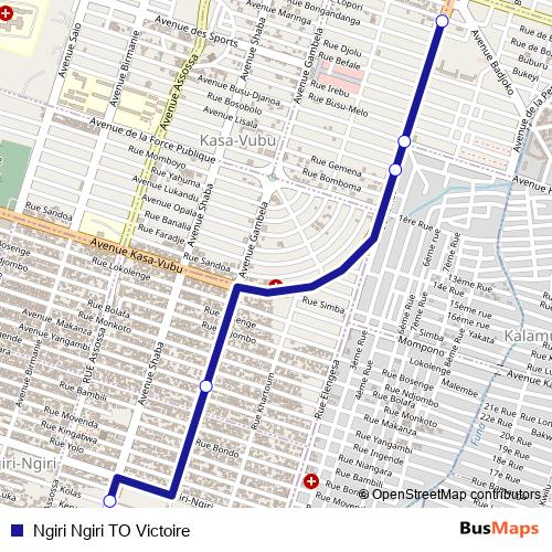 Ngiri Ngiri TO Victoire bus Line Map